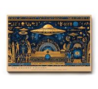 Paul Sinus Tableau The Ancient Visitors - Le symbolisme égyptien rencontre des éléments futuristes et raconte des secrets au-delà du temps