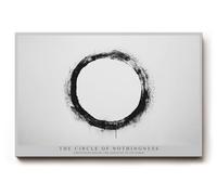 Paul Sinus Tableau The Circle of Nothingness - Un cercle noir minimaliste sur blanc symbolise le vide, la méditation et l'infini