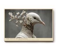 Paul Sinus Tableau The Dove of Blossoms représentant une colombe blanche, ornée de branches en fleurs, symbole de la paix et du printemps.