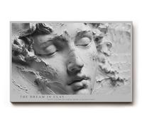 Paul Sinus Tableau The Dream in Clay - Visage sculptural dans ton symbolise le silence, la forme et la beauté de l'art artisanal