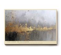Paul Sinus Tableau The Edge of Illusion - Illustration abstraite avec des accents dorés et une atmosphère brumeuse, symbole de mysticisme et de profondeur