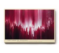 Paul Sinus Tableau The Edge of Passion abstrait dans des tons rouges et blancs éclatants avec une structure fluide et une énergie expressive.