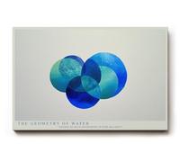 Paul Sinus Tableau The Geometry of Water - Le motif abstrait de cercles bleus qui se chevauchent symbolise la tranquillité, l'équilibre et l'harmonie fluide