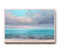 Paul Sinus Tableau The Horizon of Turquoise Calm Ocean Serenity in Pastel Light