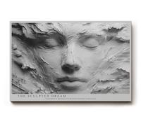 Paul Sinus Tableau The Sculpted Dream - Art intemporel en relief d'un visage au repos inspiré par l'équilibre intérieur et la structure artistique