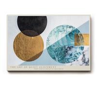 Paul Sinus The Art of Quiet Alignment Tableau mural moderne avec équilibre abstrait en or bleu et harmonie en marbre