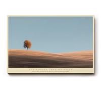 Paul Sinus The Lonely Tree on Hills Tableau mural minimaliste avec arbre solitaire et collines douces