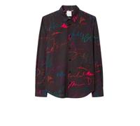 Paul Smith - Chemise en Coton Noir 'Ideas Script' Slim-Fit - Homme - Chemises - Brun - Taille: M