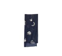 Paul Smith, Femme, Accessoires, Bleu, Taille: ONE Size Sciarpa Ricamata Animaletti