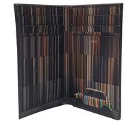Paul Smith Portefeuille pour cartes de crédit pour homme Mini Stripe en cuir noir, Noir , Taille unique, Classique