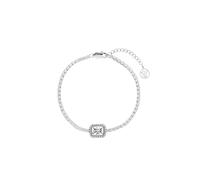 PAUL VALENTINE Bracelet pour femme en acier inoxydable - Avec pierre de zircone - Pendentif émeraude, Acier inoxydable, Zircon cubique