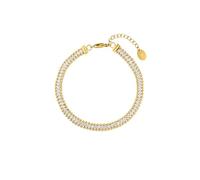 PAUL VALENTINE - Bracelet pour femme en acier inoxydable - Plaqué or - Avec pierre de zircone - PV-B0028