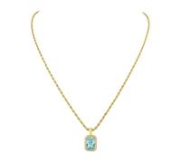PAUL VALENTINE Pavé Emerald Collier pour femme, 50-55 cm, en acier inoxydable, pierre de zircone blanche, 24 cristaux, fermoir mousqueton, bijou élégant pour femme, Normale, Argent sterling, Zircon