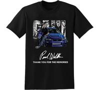 Paul Walker 1973 2013 Thank You for The Memories Signature Black T-Shirt Mens Tee Unisex Tops 3XL
