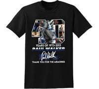 Paul Walker Lovers 40 Years of Paul Walker Thank You for The Memories Signature Mens Black T-Shirt Unisex Cotton Tee Manches Courtes(3X-Large)