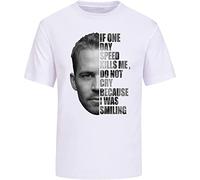 Paul Walker Text Portrait Mens T-Shirt Casual Cotton Unisex White Tees Tops S