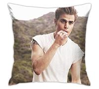 Paul Wesley Housse de coussin double face en peluche pour chambre à coucher et salon 45 x 45 cm
