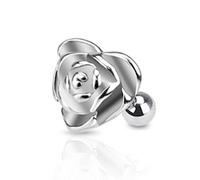 Paula & Fritz® Haltère tragus pour oreille en acier inoxydable chirurgical 316L En forme de rose