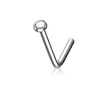 Paula & Fritz® Piercing de nez en forme de L avec boule plate - Piercing de nez pour ailes de nez - Bijou de nez - Piercing de nez - Acier inoxydable chirurgical 316L - Argent or rose doré noir, Acier