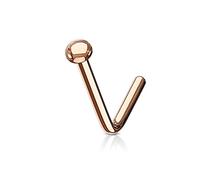 Paula & Fritz® Piercing de nez en forme de L avec boule plate - Piercing de nez pour ailes de nez - Bijou de nez - Piercing de nez - Acier inoxydable chirurgical 316L - Argent or rose doré noir, Acier