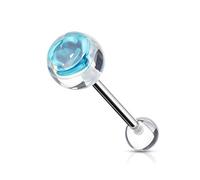 Paula & FRITZ® Piercing Langue en balle de acier chirurgical 316L acier inoxydable avec Rose...