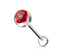 Paula & FRITZ® Piercing Langue en balle de acier chirurgical 316L acier inoxydable avec Rose...