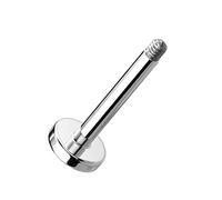 Paula & Fritz® Tige de rechange pour piercing labret en titane - Grade 23 - Filetage extérieur : 1,2 mm - Épaisseur : 1,6 mm - Peut être combiné - Plaque droite - Tige filetée, Titane, No Gemstone