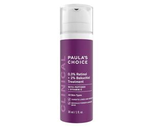 Paula's Choice CLINICAL 0,3% Retinol & 2% Bakuchiol Traitement - Visage Sérum - Anti Âge - Réduire Rides & les Taches Brunes - avec Peptides & Vitamine C - Tous Types de Peaux - 30 ml