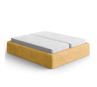 Paulato - Cache-Sommier 2 Places 130-180 cm - Housse de Sommier Extensible Microfibre Bi-élastique Anti-Griffes, Lavable en Machine, Lit 140x190 et 160x200, Oeko-TEX, Made in Italy - Moutarde