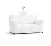 PAULATO - Housse de canapé 2 Places en Microfibre, Tissu bi-élastique Anti-Rayures Lavable en Machine, Technologie WavyTech et Certification Oeko-TEX - Made in Italy - Blanc