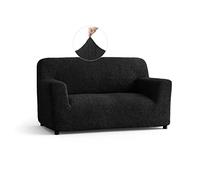 PAULATO - Housse de canapé 2 Places en Microfibre, Tissu bi-élastique Anti-Rayures Lavable en Machine, Technologie WavyTech et Certification Oeko-TEX - Made in Italy - Noir