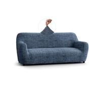 PAULATO - Housse de canapé 3 Places en Microfibre, Tissu bi-élastique Anti-Rayures Lavable en Machine, WavyTech et Certification Oeko-TEX - Made in Italy - Collection Vittoria Bleu