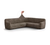 PAULATO - Housse de canapé d'angle en Microfibre Unie, Anti-Rayures Lavable en Machine, Technologie WavyTech et Certification Oeko- TEX, Made in Italy - Vittoria, Marron
