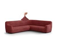PAULATO - Housse de canapé d'angle en Microfibre Unie, Anti-Rayures Lavable en Machine, Technologie WavyTech et Certification Oeko- TEX, Made in Italy - Vittoria, Bordeaux