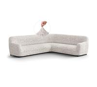 PAULATO - Housse de canapé d'angle en Microfibre Unie, Anti-Rayures Lavable en Machine, Technologie WavyTech et Certification Oeko- TEX, Made in Italy - Vittoria, Naturelle