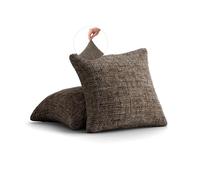 PAULATO - Housse de Coussins en Microfibre Unie, Tissu biélastique Anti-Rayures Lavable en Machine, brevetée WavyTech et Certification Oeko-TEX - Made in Italy - Collection Vittoria Marron
