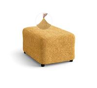 PAULATO - Housse de Pouf Ottomane en Microfibre Unie, Tissu biélastique Anti-Rayures Lavable en Machine, Technologie brevetée WavyTech et Certification Oeko-TEX - Made in Italy - Moutarde