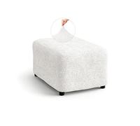 PAULATO - Housse de Pouf Ottomane en Microfibre Unie, Tissu biélastique Anti-Rayures Lavable en Machine, Technologie brevetée WavyTech et Certification Oeko-TEX - Made in Italy - Blanc