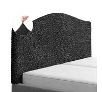 Paulato - Housse de Tête de Lit 2 Places 130-180 cm - Couvre Tête de Lit Microfibre Bi-élastique Anti-Griffes, Lavable en Machine, Lit 140x190 et 160x200, Oeko-TEX, Made in Italy - Noir
