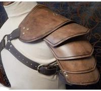 Pauldrons Steampunk médiévaux en Cuir PU avec Rivets, Chevalier Viking, Armure d'épaule de Combat pour interprétation Dramatique du Costume d'accessoires de Photographie COS, Marron