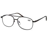 Paule & Knopf Lunettes de lecture Hajo avec double chevalet et filtre à lumière bleue en bronze, bronze, + 1,50 dpt