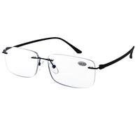 Paule & Knopf Lunettes de lecture simples Reinhold sans monture avec filtre à lumière bleue en noir, Noir , + 1,00 dpt