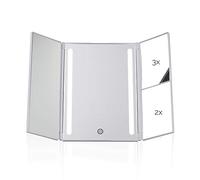 Pauleen 480.06 48006 Chic Glamour Mirror Maquillage Lumineux et gradateur Tactile grossissant LED Mat Plastique/Miroir, Matière, Blanc dépoli, Travel