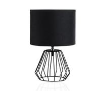 Pauleen 48016 Shiny Diamond lampe à poser max. 20W Luminaire à poser E27 lampe de chevet Noir 230V Métal/tissu sans ampoule