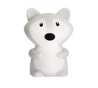 Pauleen 48041 Night Fox Veilleuse Renard Batterie LED Lampe pour Chambre d'enfant avec Changement Couleur, en Silicone sans BPA, Blanc