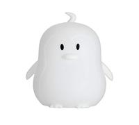 Pauleen 48042 Night Penguin Veilleuse Pingouin pr Batterie LED Lampe Chambre d'enfant avec Changement Couleur, en Silicone sans BPA, Blanc