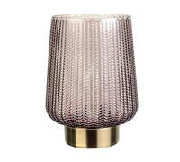 Pauleen 48137 Fancy Glamour lampe à poser mobile Verre Luminaire à poser minuterie 6h pile luminaire verre sans câble Verre Gris/Métal