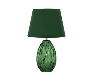 Pauleen 48156 Crystal Velvet Lampe Abat-Jour Velours Luminaire à Poser Max 40W E14 Vert 230 V Verre/Tissu