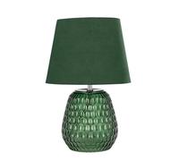 Pauleen 48157 Crystal Lampe Abat-Jour Velours Luminaire à Poser Max 40W E14 Vert 230 V Verre/Tissu