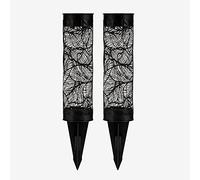 Pauleen 48163 Kit de 2 piquets solaires à planter Sunshine Gloss, noir, éclairage extérieur, métal, plastique, solaire 1800K